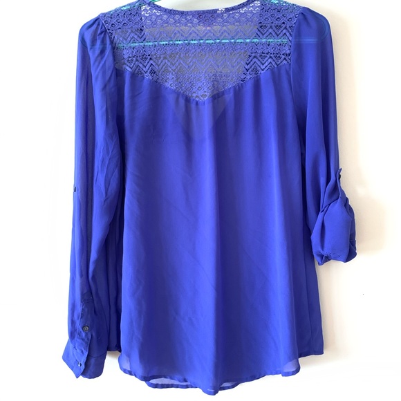 Candies Roll-Tab Shirt Blue - Picture 4 of 4